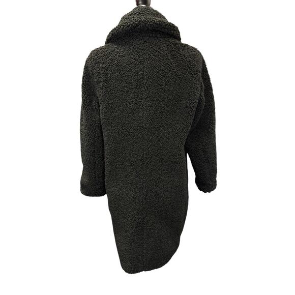 J.Crew Teddy Sherpa Coat Black Longline Button Front Size Small Women’s - Picture 6 of 10